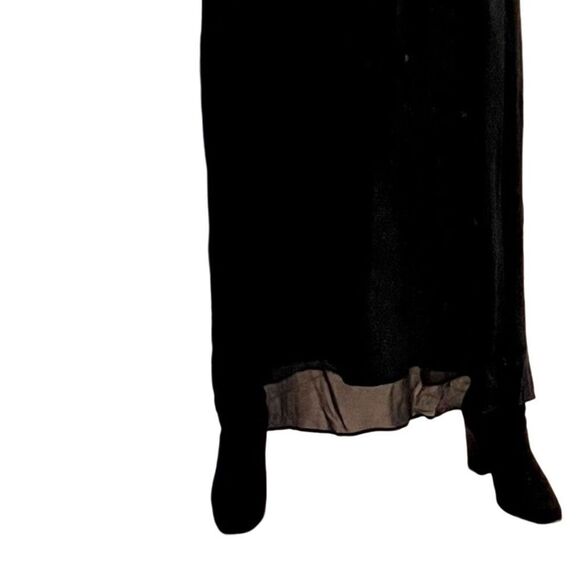 COPY - Vtg 80s 90s Modest Indigo Navy Silk Chiffon Overlay Maxi Sleeveless Dres… - Picture 3 of 4